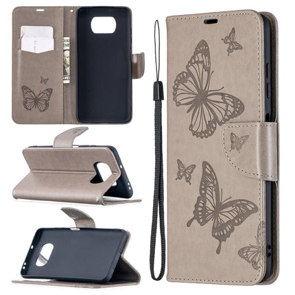 Two Butterflies Embossing Pattern Horizontal Flip Leather Case with Holder & Card Slot & Wallet & Lanyard, For Xiaomi Mi 10T 5G, For Xiaomi Mi 10T Lite 5G, For Xiaomi Poco X3, For Nokia 2.4