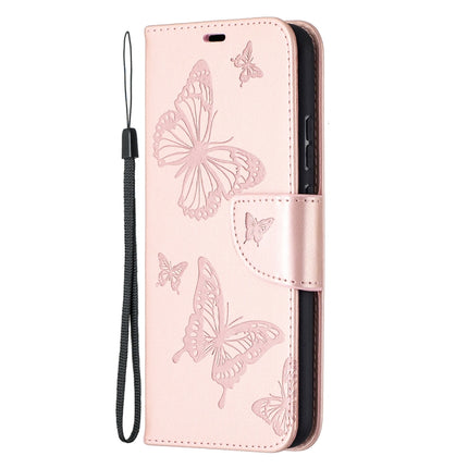 Two Butterflies Embossing Pattern Horizontal Flip Leather Case with Holder & Card Slot & Wallet & Lanyard, For Nokia 3.4