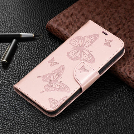 Two Butterflies Embossing Pattern Horizontal Flip Leather Case with Holder & Card Slot & Wallet & Lanyard, For Nokia 3.4