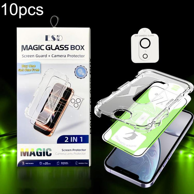 10pcs 5D Curved Easy Install Dust-proof Box HD Tempered Glass Film with Lens Film, For iPhone 11 Pro, For iPhone X / XS, For iPhone XR, For iPhone XS Max