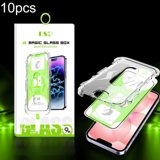 10pcs 5D Curved Easy Install Dust-proof Box HD Tempered Glass Film, For iPhone 17e / 16e / 14 / 13 Pro, For iPhone 17 Pro Max, For iPhone 17 Pro, For iPhone 17 / 16 Pro, For iPhone Air, For iPhone 16 Pro Max, For iPhone 16 Plus / 15 Plus               ...