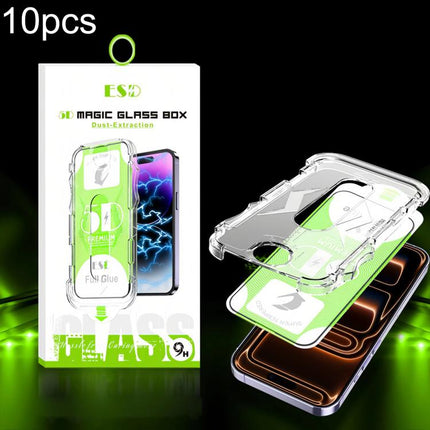 10pcs 5D Curved Easy Install Dust-proof Box HD Tempered Glass Film, For iPhone 17e / 16e / 14 / 13 Pro, For iPhone 17 Pro Max, For iPhone 17 Pro, For iPhone 17 / 16 Pro, For iPhone Air, For iPhone 16 Pro Max, For iPhone 16 Plus / 15 Plus               ...