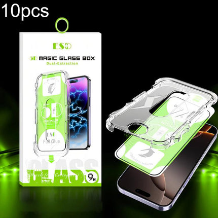 10pcs 5D Curved Easy Install Dust-proof Box HD Tempered Glass Film, For iPhone 17e / 16e / 14 / 13 Pro, For iPhone 17 Pro Max, For iPhone 17 Pro, For iPhone 17 / 16 Pro, For iPhone Air, For iPhone 16 Pro Max, For iPhone 16 Plus / 15 Plus               ...