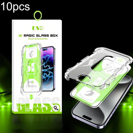 10pcs 5D Curved Easy Install Dust-proof Box HD Tempered Glass Film, For iPhone 17e / 16e / 14 / 13 Pro, For iPhone 17 Pro Max, For iPhone 17 Pro, For iPhone 17 / 16 Pro, For iPhone Air, For iPhone 16 Pro Max, For iPhone 16 Plus / 15 Plus               ...