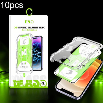 10pcs 5D Curved Easy Install Dust-proof Box HD Tempered Glass Film, For iPhone 17e / 16e / 14 / 13 Pro, For iPhone 17 Pro Max, For iPhone 17 Pro, For iPhone 17 / 16 Pro, For iPhone Air, For iPhone 16 Pro Max, For iPhone 16 Plus / 15 Plus               ...