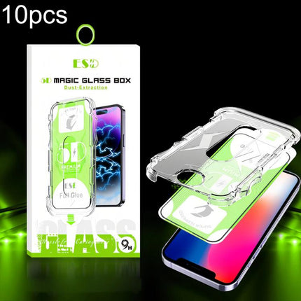 10pcs 5D Curved Easy Install Dust-proof Box HD Tempered Glass Film, For iPhone 17e / 16e / 14 / 13 Pro, For iPhone 17 Pro Max, For iPhone 17 Pro, For iPhone 17 / 16 Pro, For iPhone Air, For iPhone 16 Pro Max, For iPhone 16 Plus / 15 Plus               ...