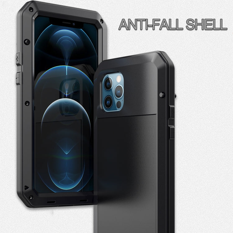 Shockproof Waterproof Silicone + Zinc Alloy Protective Case, For iPhone 12 / 12 Pro