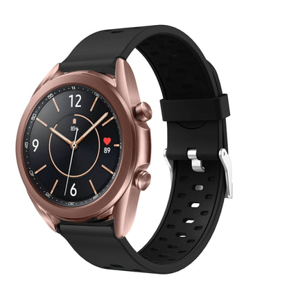 For Samsung Galaxy Watch 3 41mm Three Row Holes Silicone Replacement Strap Watchband, For Samsung Galaxy Watch 3 41mm