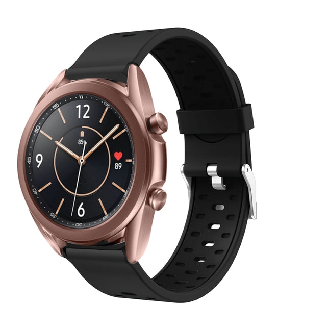 For Samsung Galaxy Watch 3 41mm Three Row Holes Silicone Replacement Strap Watchband, For Samsung Galaxy Watch 3 41mm