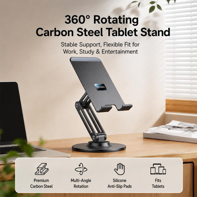 Yesido C302 360 Degree Rotation 3-Axis Foldable Desktop Tablet Phone Holder, C302