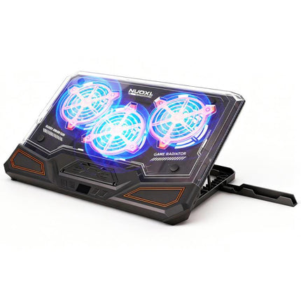 NUOXI C500 Triple Fan Transparent Colorful Panel Laptop Cooler with Four-Speed Fan Adjustment, NUOXI C500