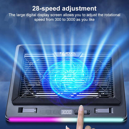 NUOXI C600 Colorful RGB Laptop Cooler Support 8-Level Adjustable Height, Single Fan, Dual Fans