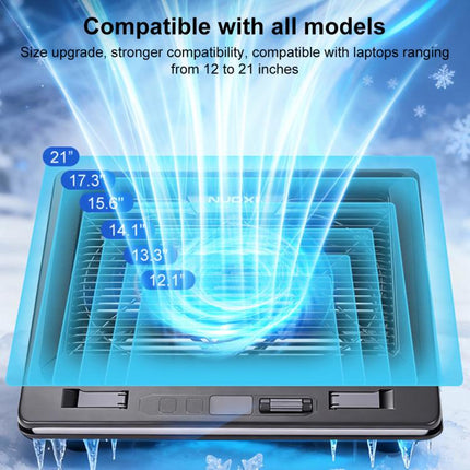 NUOXI C600 Colorful RGB Laptop Cooler Support 8-Level Adjustable Height, Single Fan, Dual Fans