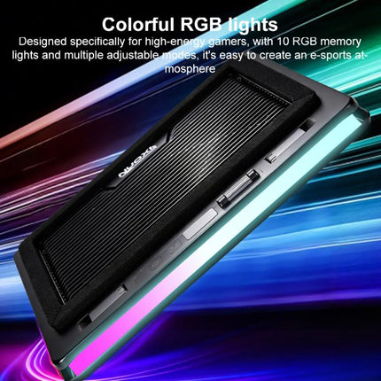 NUOXI C600 Colorful RGB Laptop Cooler Support 8-Level Adjustable Height, Single Fan, Dual Fans