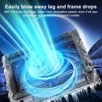NUOXI C600 Colorful RGB Laptop Cooler Support 8-Level Adjustable Height, Single Fan, Dual Fans