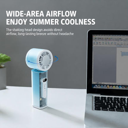 K75 Auto-Oscillating Handheld Cooling Fan with LED