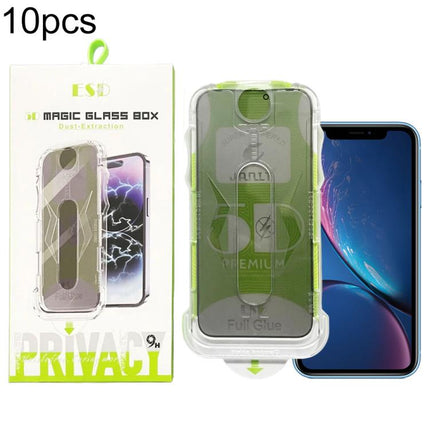 10pcs 5D Curved Easy Install Dust-proof Box Privacy Tempered Glass Film, For iPhone 17e / 16e / 14 / 13 Pro, For iPhone 17 Pro Max, For iPhone 17 Pro, For iPhone 17 / 16 Pro, For iPhone Air, For iPhone 16 Pro Max, For iPhone 16 Plus / 15 Plus          ...