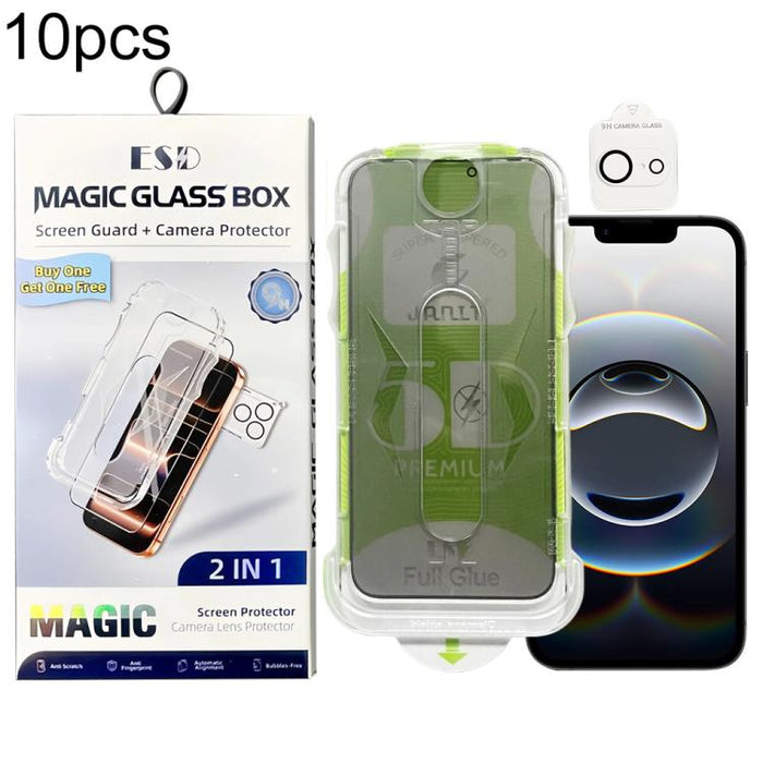 10pcs 5D Curved Easy Install Dust-proof Box Privacy Tempered Glass Film with Lens Film, For iPhone 17e / 16e, For iPhone 17 Pro Max, For iPhone 17 Pro, For iPhone 17, For iPhone Air, For iPhone 16 Pro Max, For iPhone 16 Pro, For iPhone 16 Plus         ...