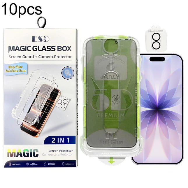 10pcs 5D Curved Easy Install Dust-proof Box Privacy Tempered Glass Film with Lens Film, For iPhone 17e / 16e, For iPhone 17 Pro Max, For iPhone 17 Pro, For iPhone 17, For iPhone Air, For iPhone 16 Pro Max, For iPhone 16 Pro, For iPhone 16 Plus         ...