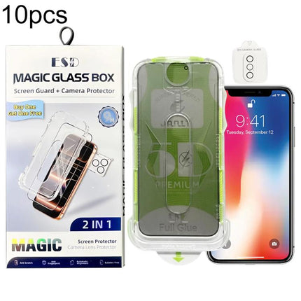 10pcs 5D Curved Easy Install Dust-proof Box Privacy Tempered Glass Film with Lens Film, For iPhone 11 Pro, For iPhone X / XS, For iPhone XR, For iPhone XS Max