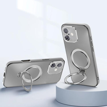 Electroplated Matte Fulcrum Magnetic Holder Phone Case, For iPhone 17 Pro Max, For iPhone 17 Pro, For iPhone 17, For iPhone 16 Pro Max