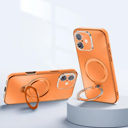 Electroplated Matte Fulcrum Magnetic Holder Phone Case, For iPhone 17 Pro Max, For iPhone 17 Pro, For iPhone 17, For iPhone 16 Pro Max