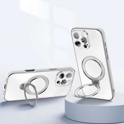 Electroplated Matte Fulcrum Magnetic Holder Phone Case, For iPhone 17 Pro Max, For iPhone 17 Pro, For iPhone 17, For iPhone 16 Pro Max