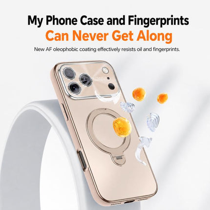 Electroplated Matte Fulcrum Magnetic Holder Phone Case, For iPhone 15, For iPhone 14, For iPhone 14 Pro, For iPhone 14 Pro Max