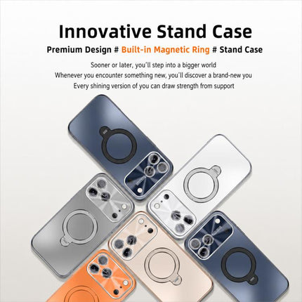 Electroplated Matte Fulcrum Magnetic Holder Phone Case, For iPhone 17 Pro Max, For iPhone 17 Pro, For iPhone 17, For iPhone 16 Pro Max