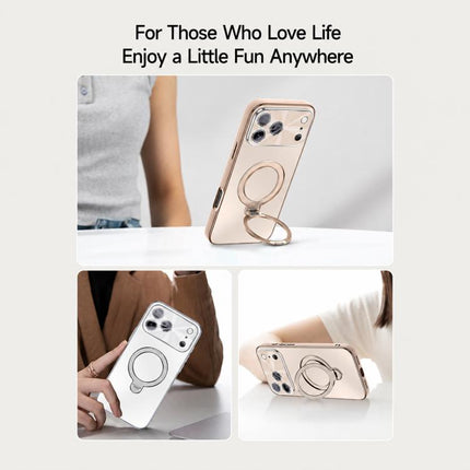 Electroplated Matte Fulcrum Magnetic Holder Phone Case, For iPhone 15, For iPhone 14, For iPhone 14 Pro, For iPhone 14 Pro Max