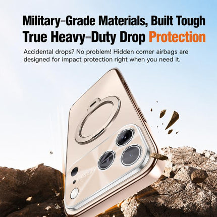 Electroplated Matte Fulcrum Magnetic Holder Phone Case, For iPhone 17 Pro Max, For iPhone 17 Pro, For iPhone 17, For iPhone 16 Pro Max