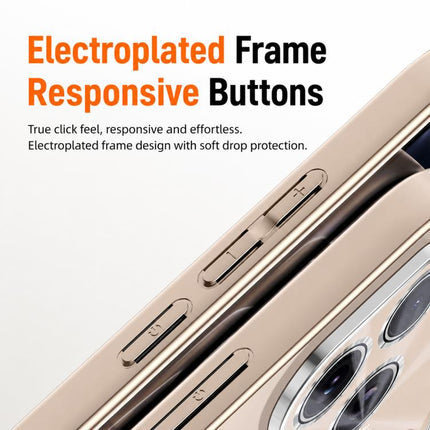 Electroplated Matte Fulcrum Magnetic Holder Phone Case, For iPhone 16 Pro, For iPhone 16, For iPhone 15 Pro Max, For iPhone 15 Pro