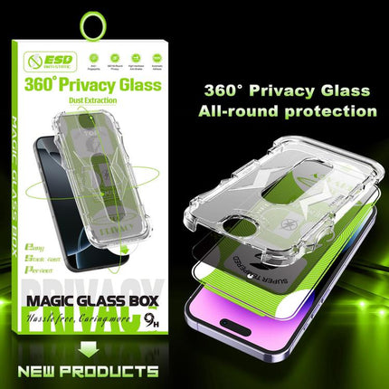 5pcs 5D Curved Easy Install Dust-proof Box 360 Privacy Tempered Glass Film with Lens Film, For iPhone 11 Pro, For iPhone X / XS, For iPhone XR, For iPhone XS Max