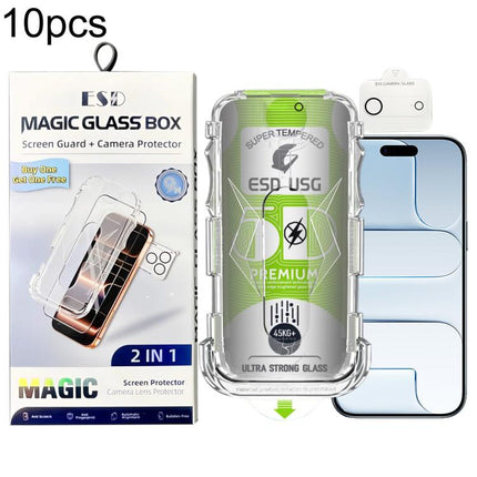 10pcs 5D Curved Easy Install Dust-proof Box Privacy Edge-to-Edge Tempered Glass Film with Lens Film, For iPhone 17e / 16e, For iPhone 17 Pro Max, For iPhone 17 Pro, For iPhone 17, For iPhone Air, For iPhone 16 Pro Max, For iPhone 16 Pro                ...