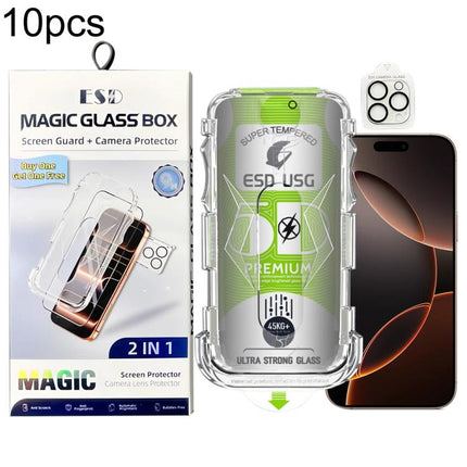 10pcs 5D Curved Easy Install Dust-proof Box Privacy Edge-to-Edge Tempered Glass Film with Lens Film, For iPhone 17e / 16e, For iPhone 17 Pro Max, For iPhone 17 Pro, For iPhone 17, For iPhone Air, For iPhone 16 Pro Max, For iPhone 16 Pro                ...