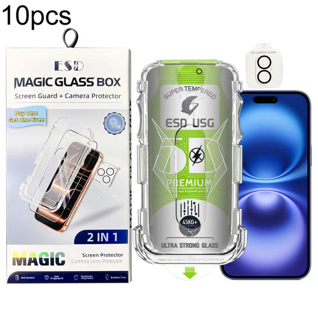 10pcs 5D Curved Easy Install Dust-proof Box Privacy Edge-to-Edge Tempered Glass Film with Lens Film, For iPhone 17e / 16e, For iPhone 17 Pro Max, For iPhone 17 Pro, For iPhone 17, For iPhone Air, For iPhone 16 Pro Max, For iPhone 16 Pro                ...