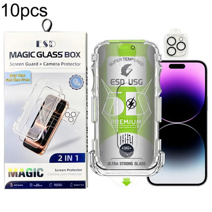 10pcs 5D Curved Easy Install Dust-proof Box Privacy Edge-to-Edge Tempered Glass Film with Lens Film, For iPhone 17e / 16e, For iPhone 17 Pro Max, For iPhone 17 Pro, For iPhone 17, For iPhone Air, For iPhone 16 Pro Max, For iPhone 16 Pro                ...