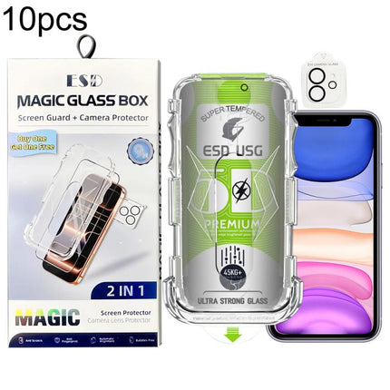 10pcs 5D Curved Easy Install Dust-proof Box Privacy Edge-to-Edge Tempered Glass Film with Lens Film, For iPhone 11 Pro, For iPhone X / XS, For iPhone XR, For iPhone XS Max