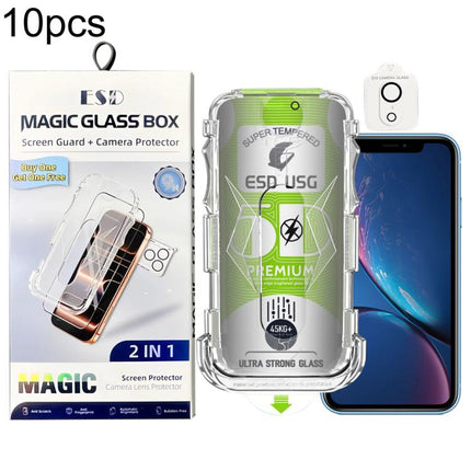 10pcs 5D Curved Easy Install Dust-proof Box Privacy Edge-to-Edge Tempered Glass Film with Lens Film, For iPhone 11 Pro, For iPhone X / XS, For iPhone XR, For iPhone XS Max