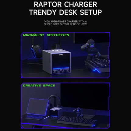 LUOWEI LW-U1 140W Raptor 8-Ports USB & Type-C Charger Station with Wireless Charging, US Plug, EU Plug