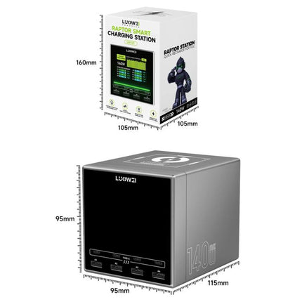 LUOWEI LW-U1 140W Raptor 8-Ports USB & Type-C Charger Station with Wireless Charging, US Plug, EU Plug