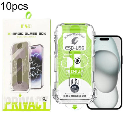 10pcs 5D Curved Easy Install Dust-proof Box Edge-to-Edge HD Tempered Glass Film, For iPhone 17e / 16e / 14 / 13 Pro, For iPhone 17 Pro Max, For iPhone 17 Pro, For iPhone 17 / 16 Pro, For iPhone Air, For iPhone 16 Pro Max, For iPhone 16 Plus / 15 Plus  ...