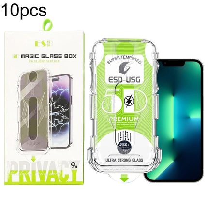 10pcs 5D Curved Easy Install Dust-proof Box Edge-to-Edge HD Tempered Glass Film, For iPhone 17e / 16e / 14 / 13 Pro, For iPhone 17 Pro Max, For iPhone 17 Pro, For iPhone 17 / 16 Pro, For iPhone Air, For iPhone 16 Pro Max, For iPhone 16 Plus / 15 Plus  ...