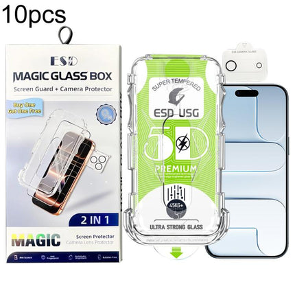 10pcs 5D Curved Easy Install Dust-proof Box Edge-to-Edge HD Tempered Glass Film with Lens Film, For iPhone 17e / 16e, For iPhone 17 Pro Max, For iPhone 17 Pro, For iPhone 17, For iPhone Air, For iPhone 16 Pro Max, For iPhone 16 Pro, For iPhone 16 Plus ...