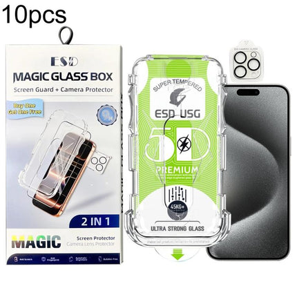 10pcs 5D Curved Easy Install Dust-proof Box Edge-to-Edge HD Tempered Glass Film with Lens Film, For iPhone 17e / 16e, For iPhone 17 Pro Max, For iPhone 17 Pro, For iPhone 17, For iPhone Air, For iPhone 16 Pro Max, For iPhone 16 Pro, For iPhone 16 Plus ...