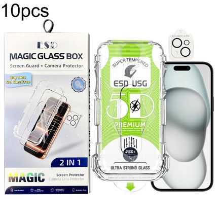 10pcs 5D Curved Easy Install Dust-proof Box Edge-to-Edge HD Tempered Glass Film with Lens Film, For iPhone 17e / 16e, For iPhone 17 Pro Max, For iPhone 17 Pro, For iPhone 17, For iPhone Air, For iPhone 16 Pro Max, For iPhone 16 Pro, For iPhone 16 Plus ...