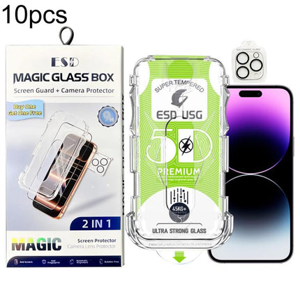 10pcs 5D Curved Easy Install Dust-proof Box Edge-to-Edge HD Tempered Glass Film with Lens Film, For iPhone 17e / 16e, For iPhone 17 Pro Max, For iPhone 17 Pro, For iPhone 17, For iPhone Air, For iPhone 16 Pro Max, For iPhone 16 Pro, For iPhone 16 Plus ...