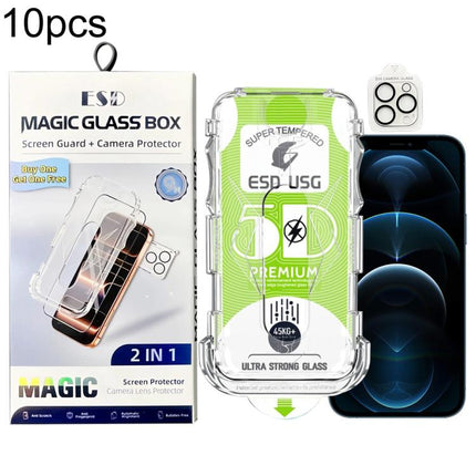 10pcs 5D Curved Easy Install Dust-proof Box Edge-to-Edge HD Tempered Glass Film with Lens Film, For iPhone 17e / 16e, For iPhone 17 Pro Max, For iPhone 17 Pro, For iPhone 17, For iPhone Air, For iPhone 16 Pro Max, For iPhone 16 Pro, For iPhone 16 Plus ...