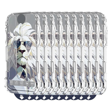 10pcs Easy Install Dust-proof Box HD Tempered Glass Film, For iPhone 17e / 16e / 14 / 13 Pro, For iPhone 17 Pro Max, For iPhone 17 Pro, For iPhone 17 / 16 Pro, For iPhone Air, For iPhone 16 Pro Max, For iPhone 16 Plus / 15 Plus, For iPhone 16 / 15     ...