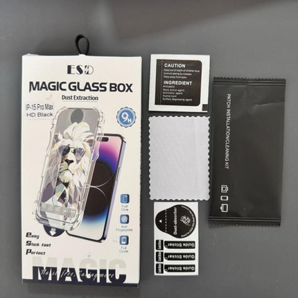 10pcs Easy Install Dust-proof Box HD Tempered Glass Film, For iPhone 17e / 16e / 14 / 13 Pro, For iPhone 17 Pro Max, For iPhone 17 Pro, For iPhone 17 / 16 Pro, For iPhone Air, For iPhone 16 Pro Max, For iPhone 16 Plus / 15 Plus, For iPhone 16 / 15     ...
